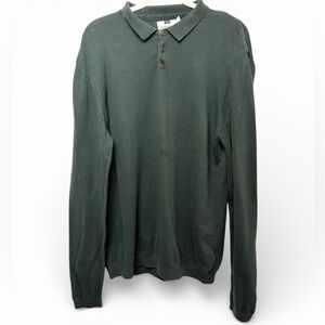 Men’s Topman Green Long Sleeve Polo Sweater